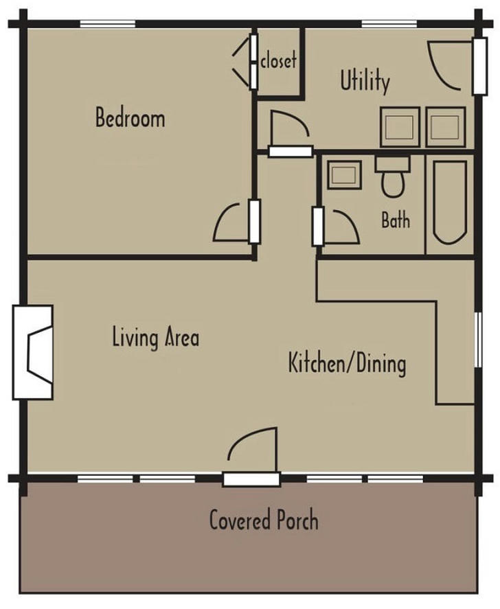 tiny cabin layout pictures