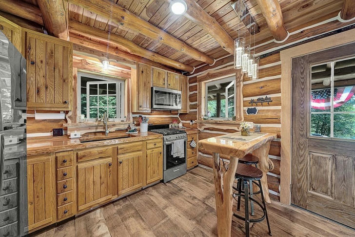 Log cabin kitchen