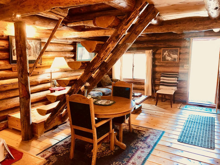 picture of the living room of the cabin