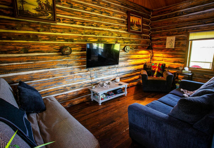 Rustic cabin living room