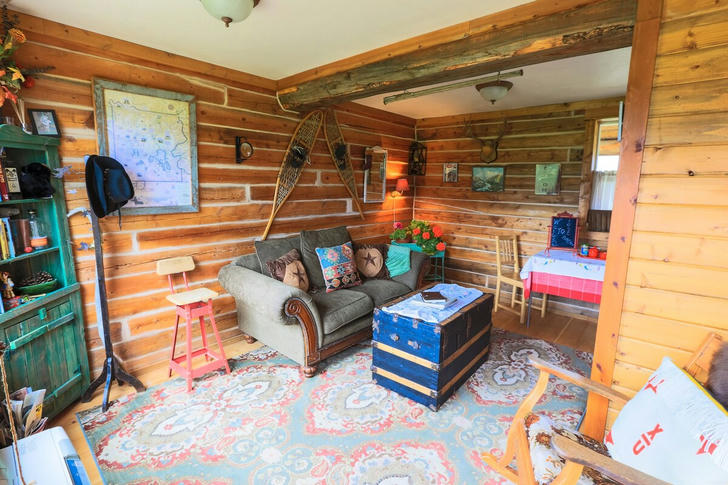 Antler cabin living room