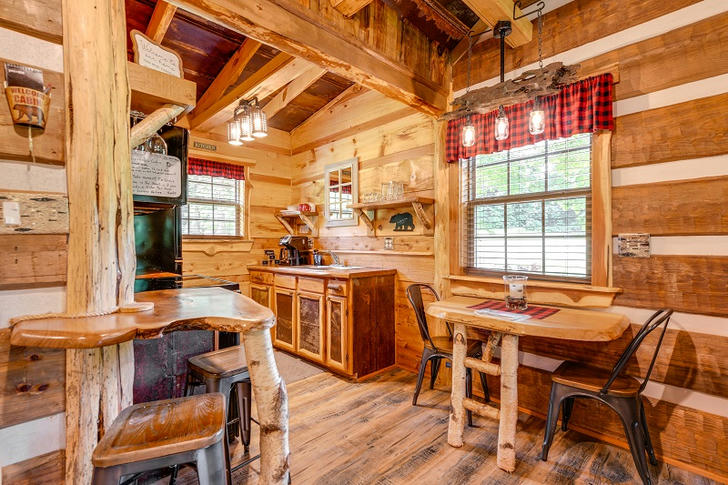 Log cabin living room