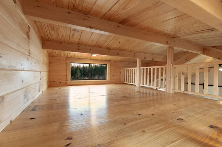 modern cabin attic