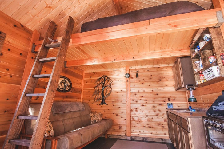 Take A Peek Inside This Rustic & Natural Tiny Wood Cabin Hidden in the ...