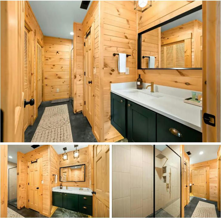 Log cabin bathroom