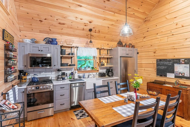 tiny cabin kitchen pictures